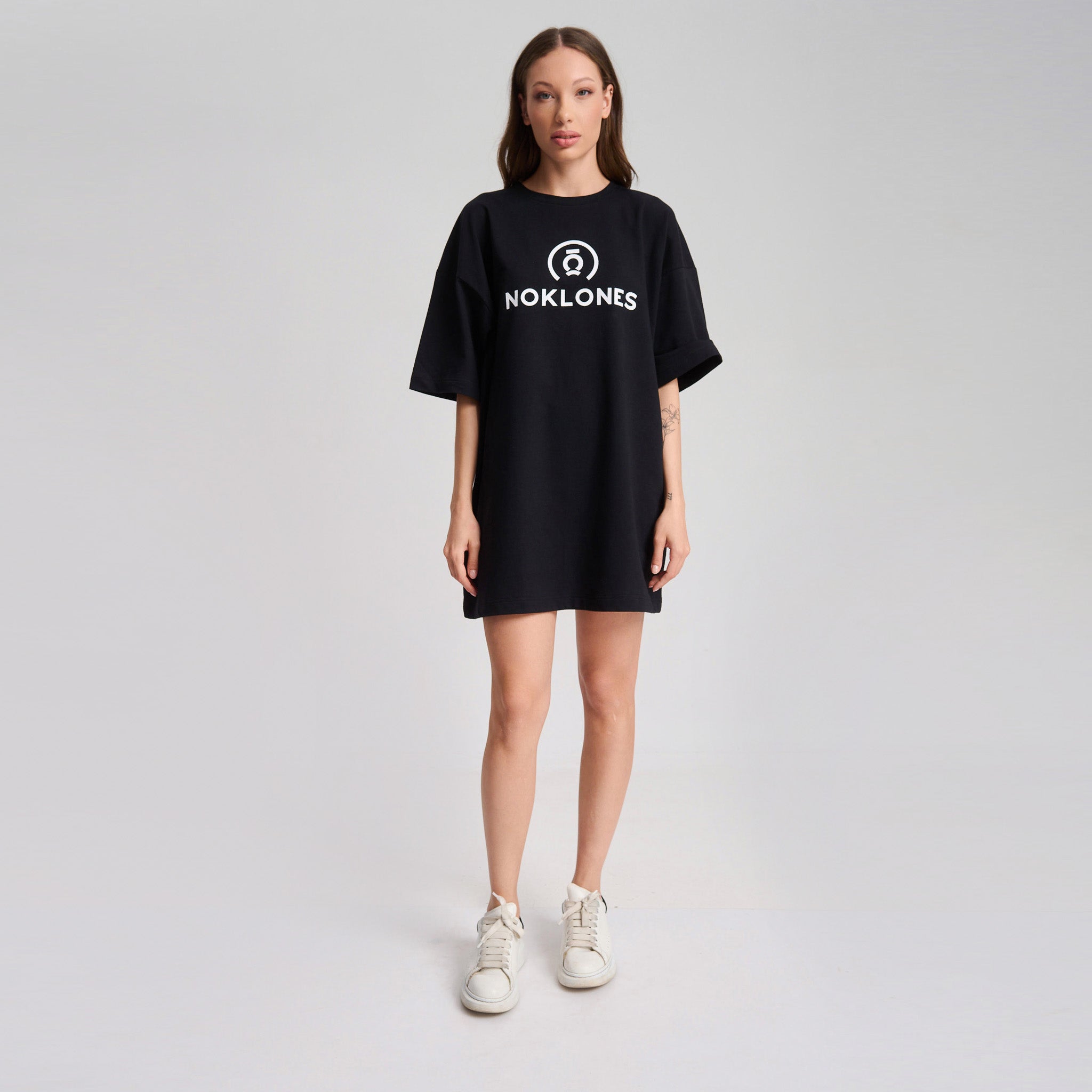 Black long t shirt dress online